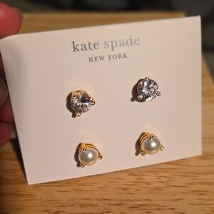 Kate Spade Gold and Pearl Stud Earrings